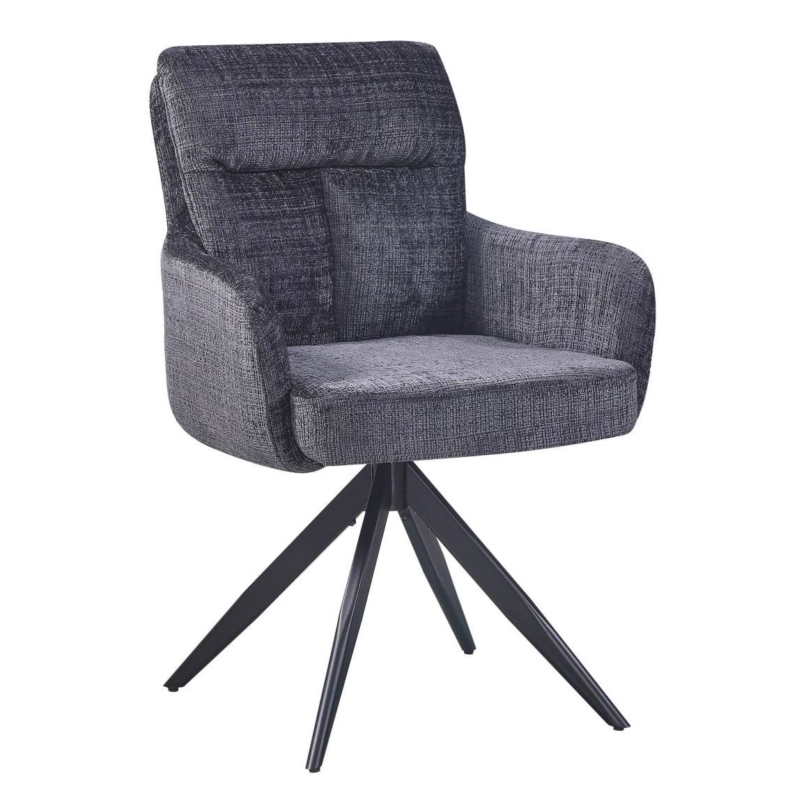 სკამი მბრუნავი LEO მუქი ნაცრისფერი