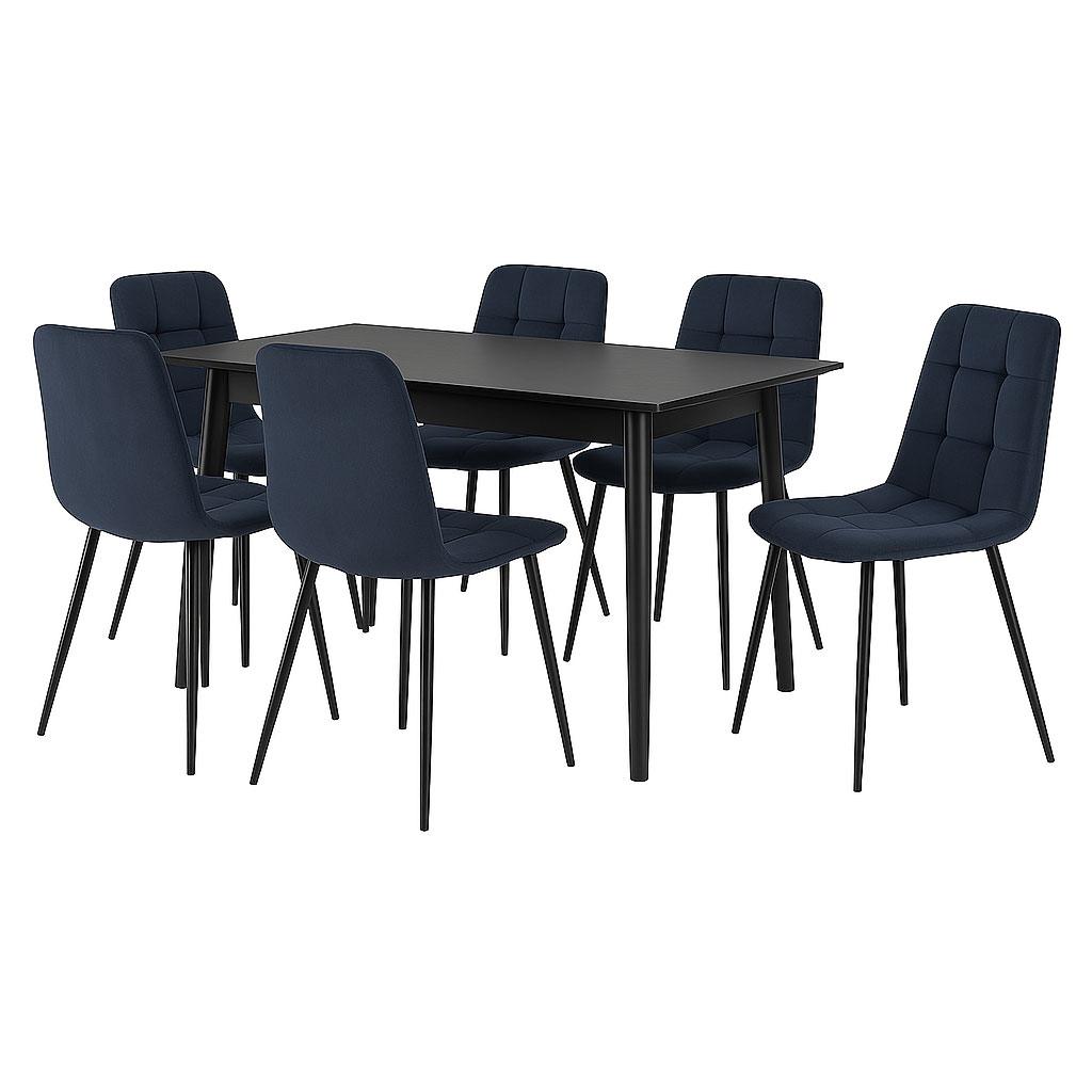 მაგიდა Osten და 6 სკამი Ted