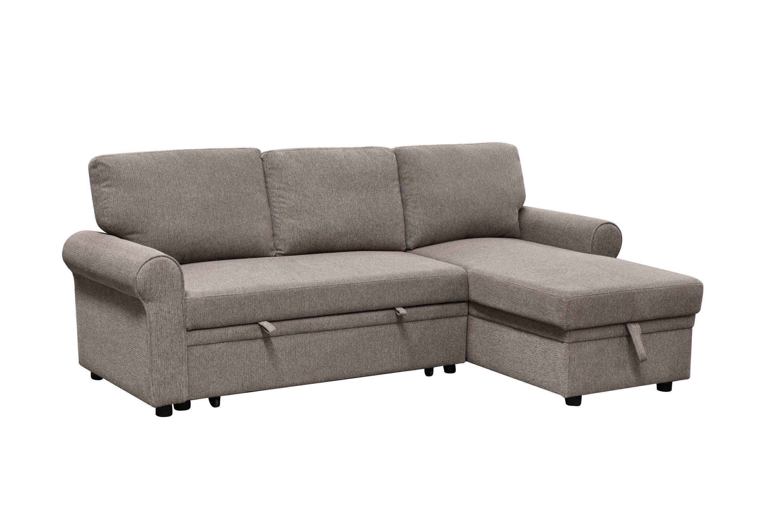 გასაშლელი კუთხის დივანი Deco ღია ყავისფერი